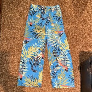 Maeve by Anthropologie Colorful Tropical Print Wide-Leg Pants